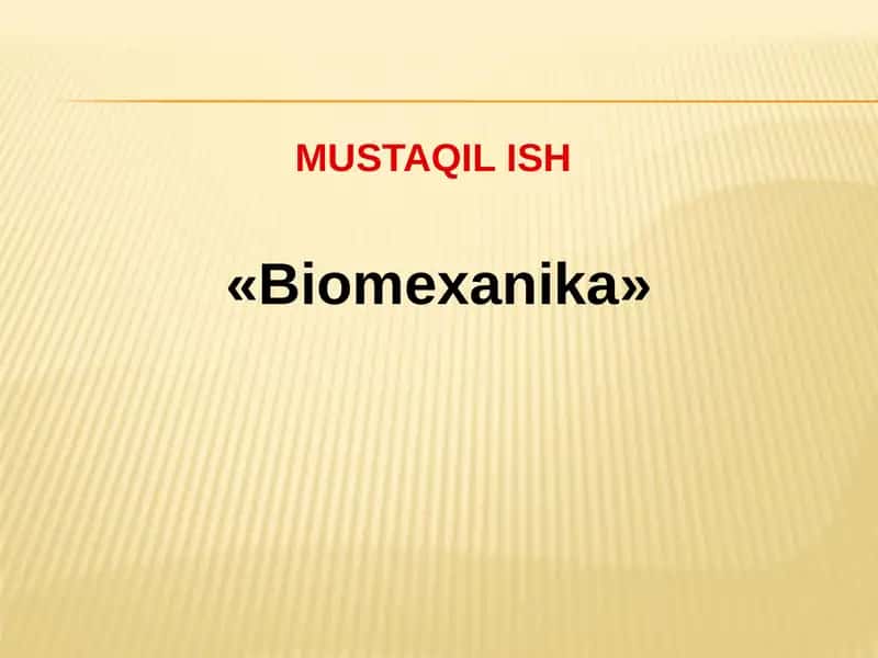 Biomexanika 1