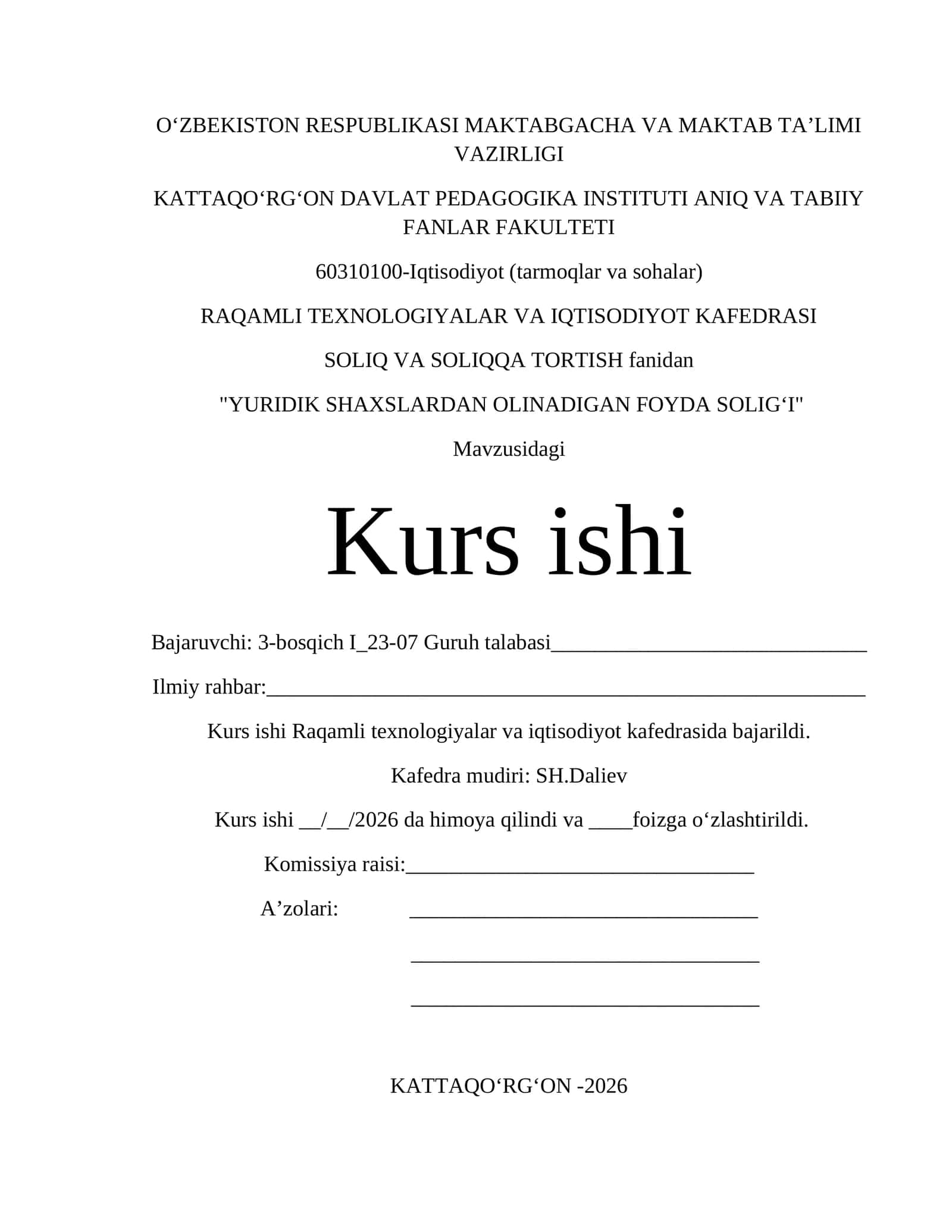YURIDIK SHAXSLARDAN OLINADIGAN FOYDA SOLIG‘I 1