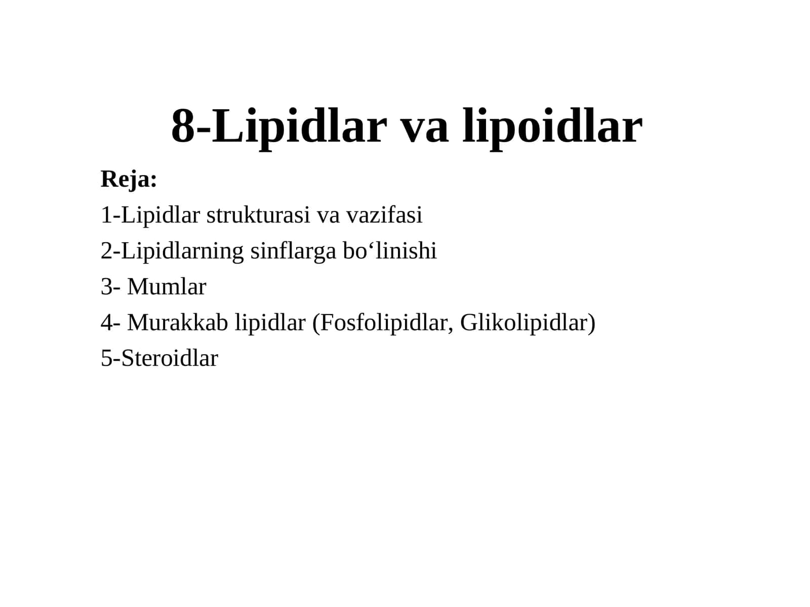 Lipidlar va lipoidlar 1