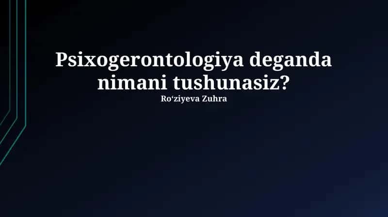 Psixogerontologiya 1