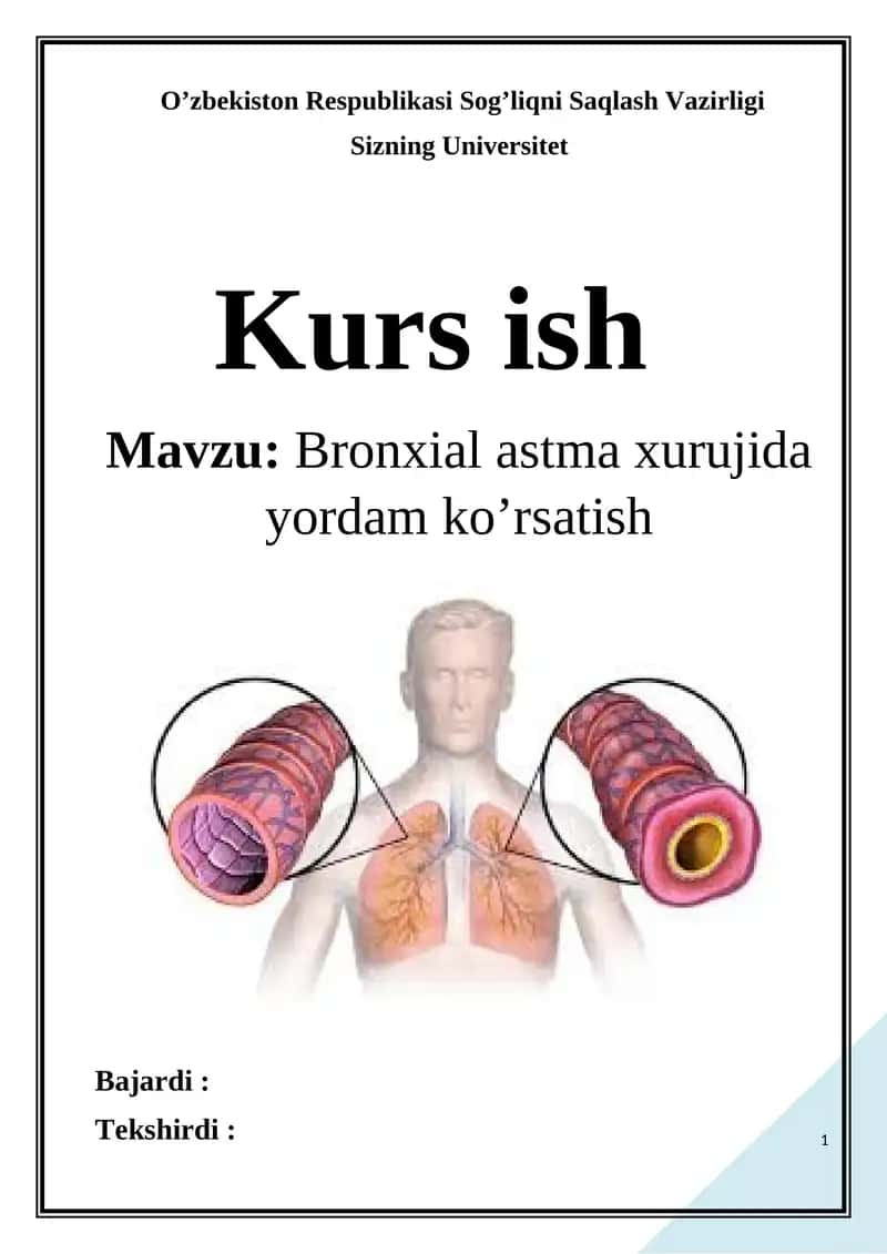 Bronxial astma xurujida yordam ko’rsatish 1