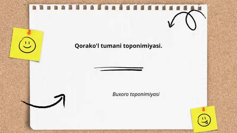 Qorako'l tumani toponimiyasi 1