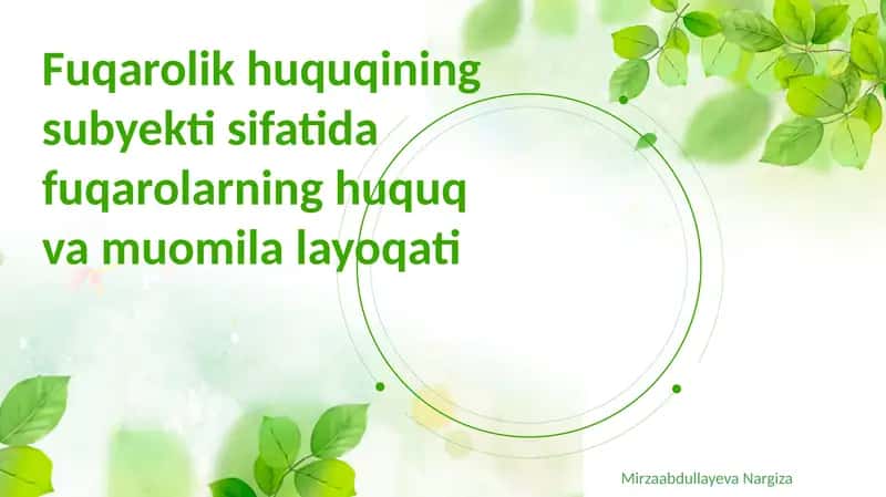 Fuqarolik Huquqi 1