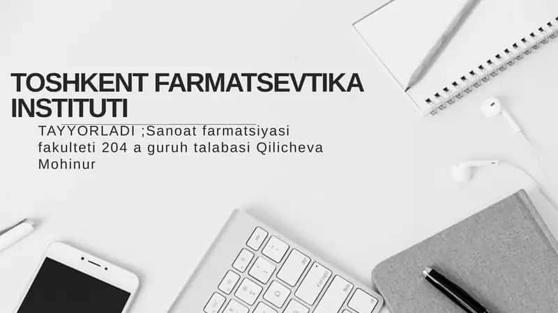 Farmatsevtik ishlab chiqarishni texnik tayyorlash 1