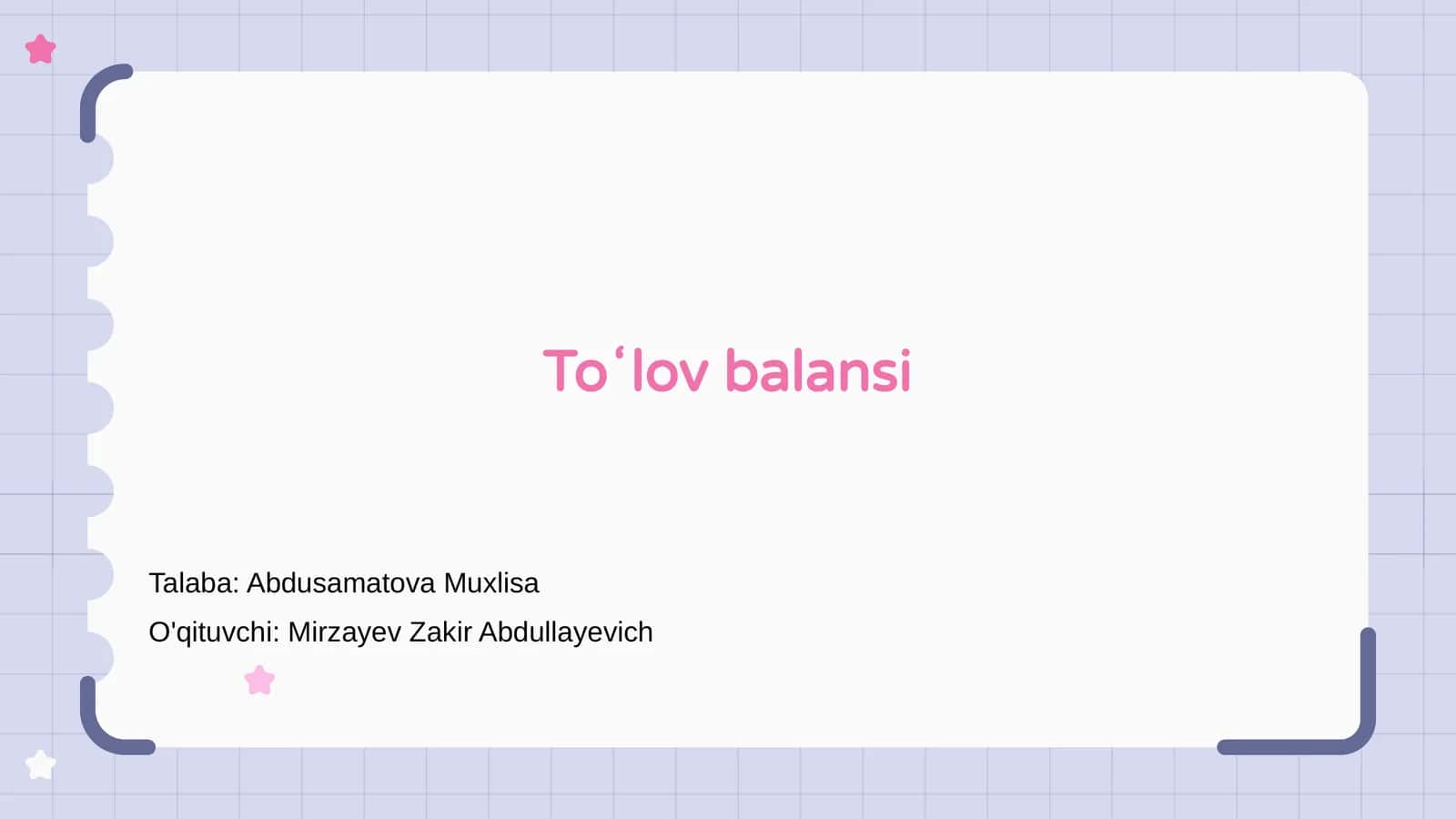 Toʻlov balansi 1