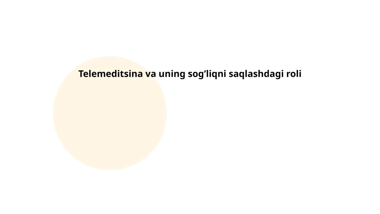 Telemeditsina va uning sog’liqni saqlashdagi roli 1