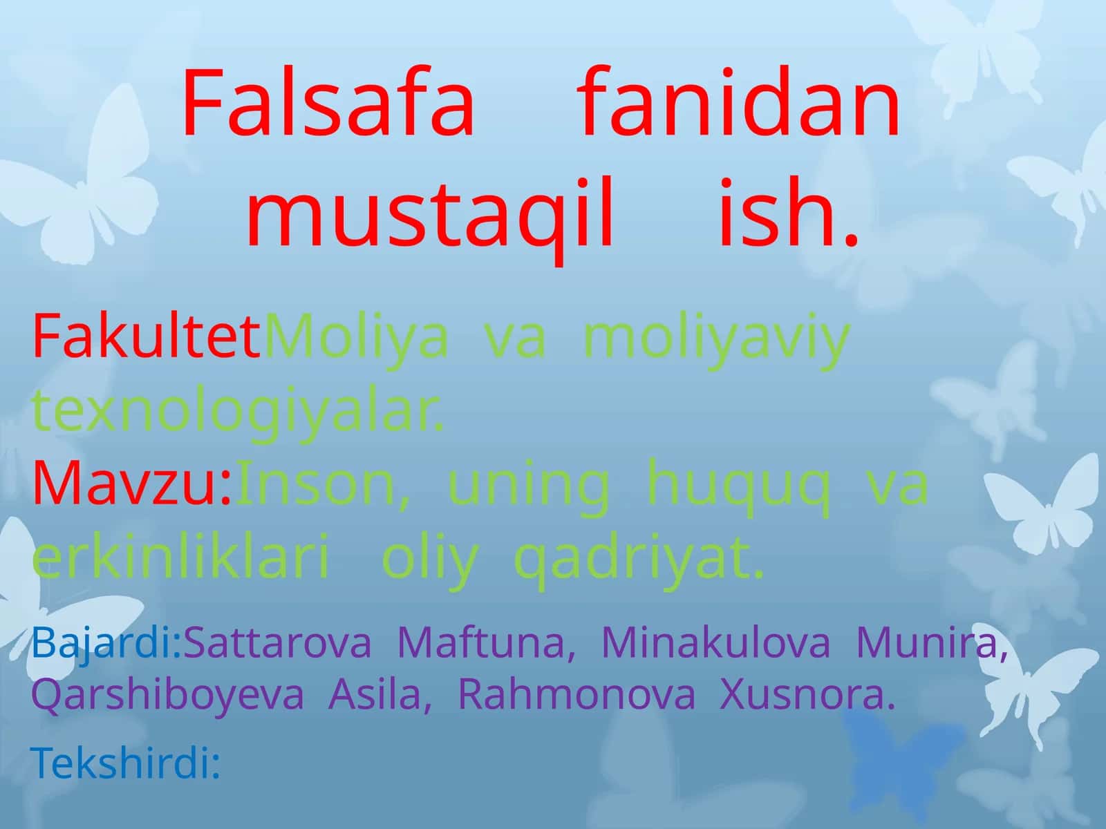 Inson, uning huquq va erkinliklari oliy qadriyat 1