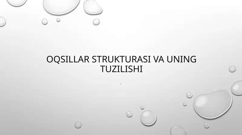 Oqsillar strukturasi va uning tuzilishi 1