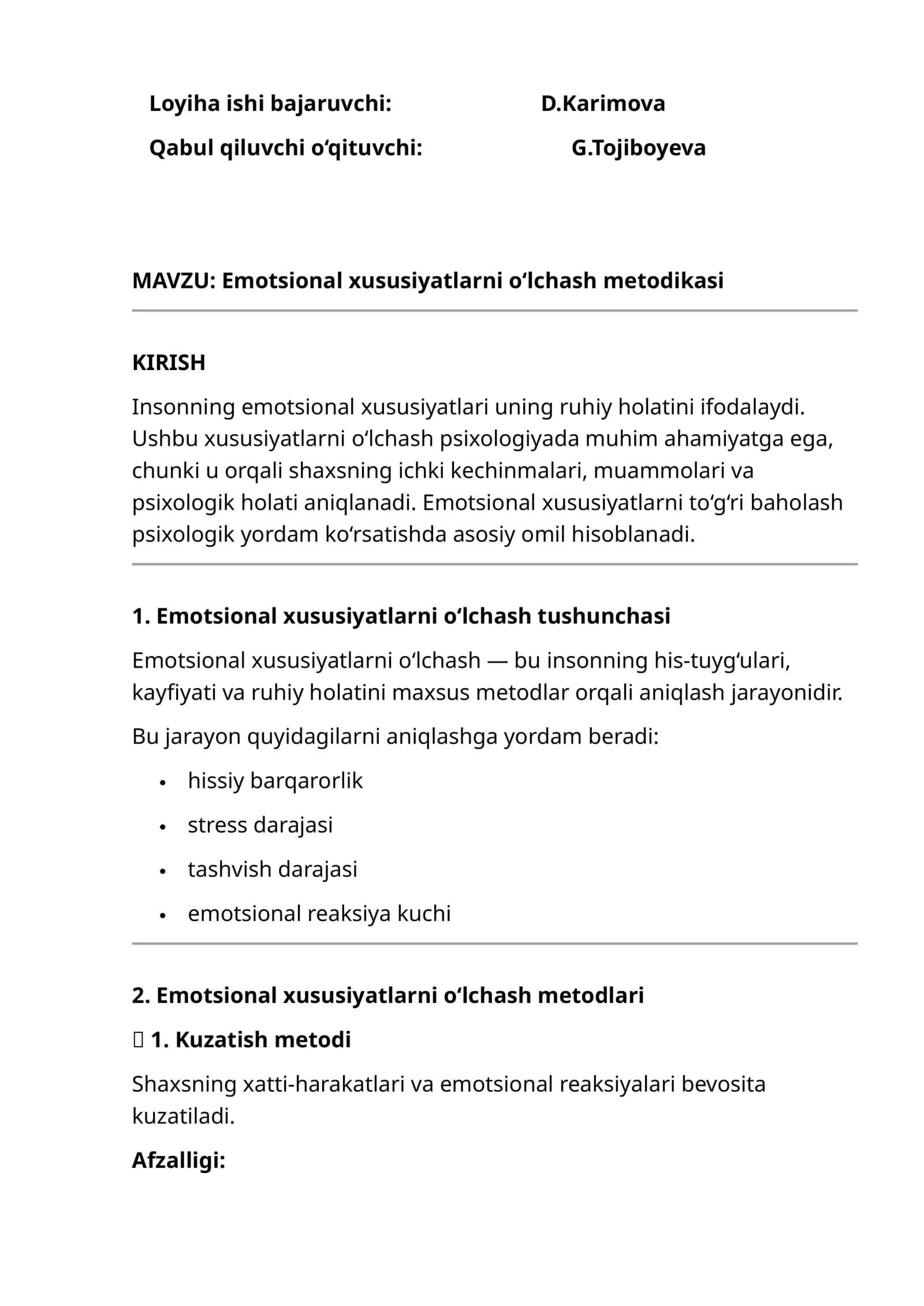 Emotsional xususiyatlarni o‘lchash metodikasi 1