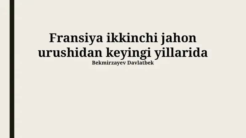 Fransiyada siyosiy yangilanishlar 1