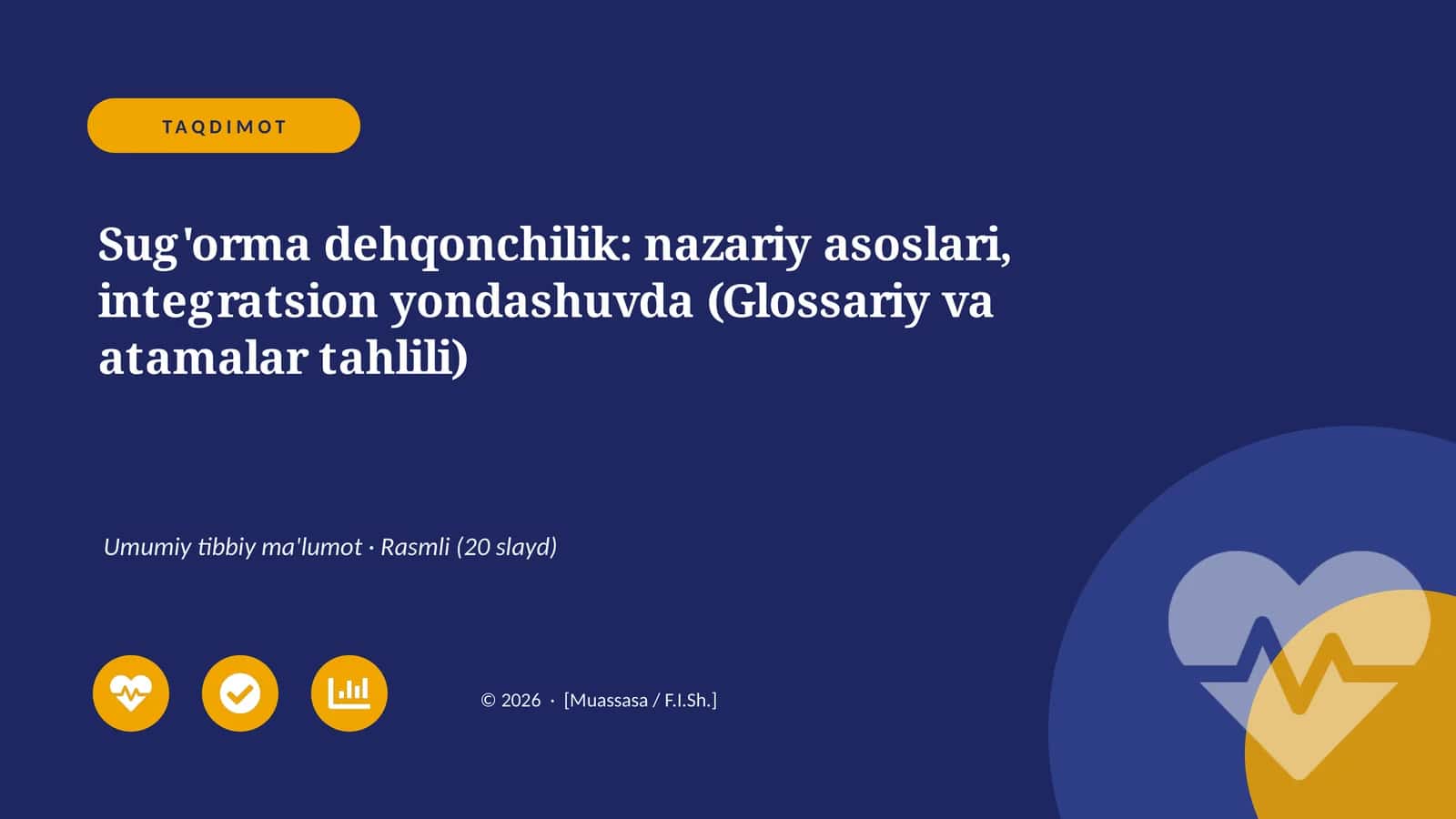 Sug'orma dehqonchilik: nazariy asoslari, integratsion yondashuvda (Glossariy va atamalar tahlili) 1