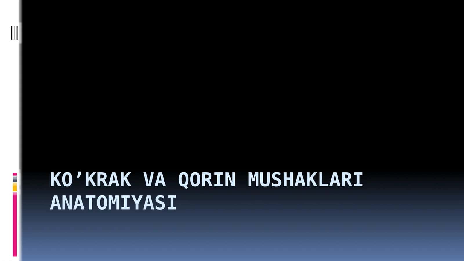 Ko’krak vaqorin mushaklari anatomiyasi 1