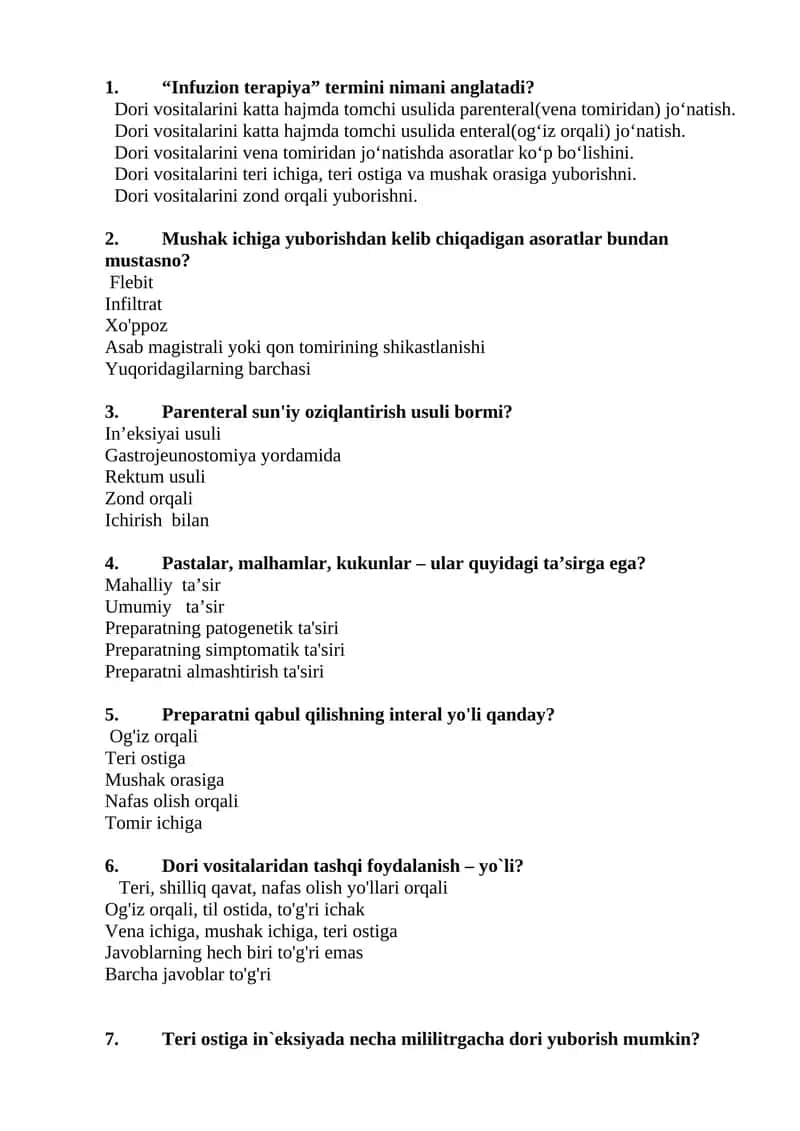 Dori vositalarini katta hajmda tomchi usulida parenteral 1