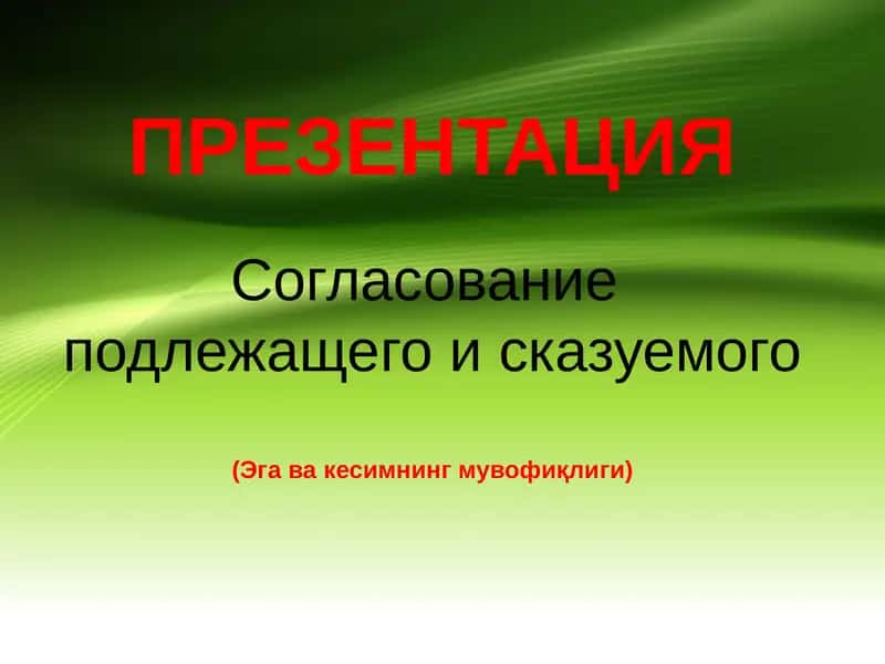 Согласование подлежащего и сказуемого 1