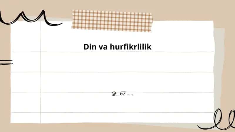 Din va hurfikrlilik g'oyalari 1