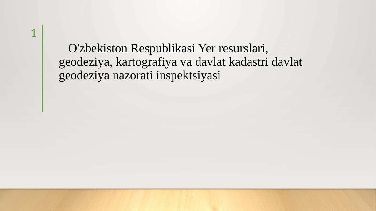 O'zbekiston Respublikasi Yer resurslari, geodeziya, kartografiya va davlat kadastri davlat geodeziya nazorati inspektsiyasi 1
