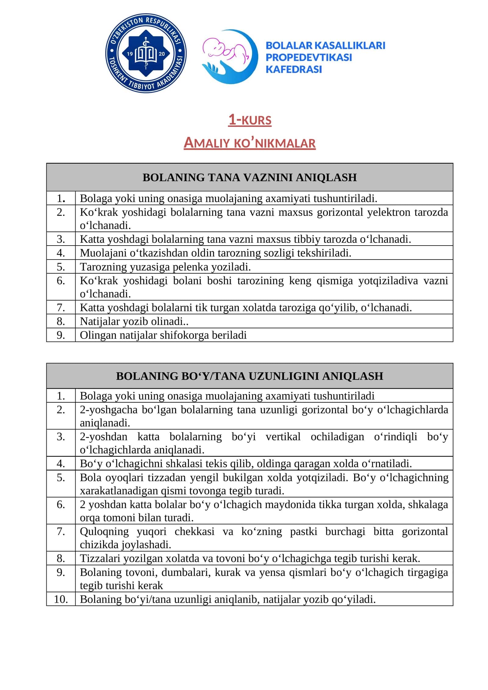 1-kurs Amaliy ko’nikmalar 1
