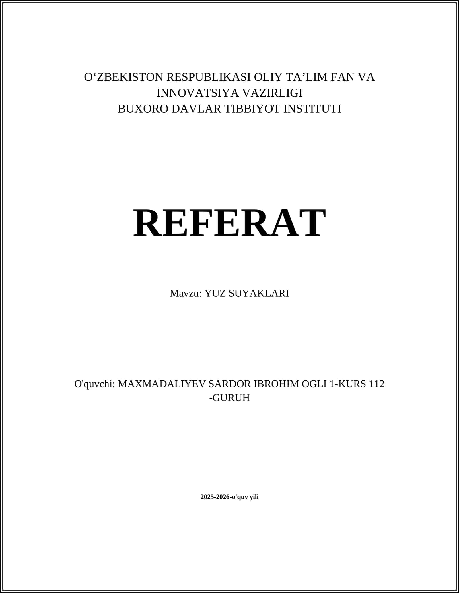 YUZ SUYAKLARI 1
