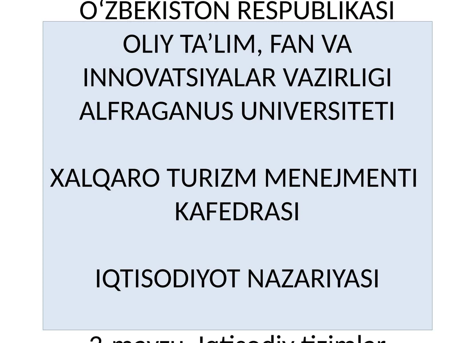 Iqtisodiyot nazariyasi 1