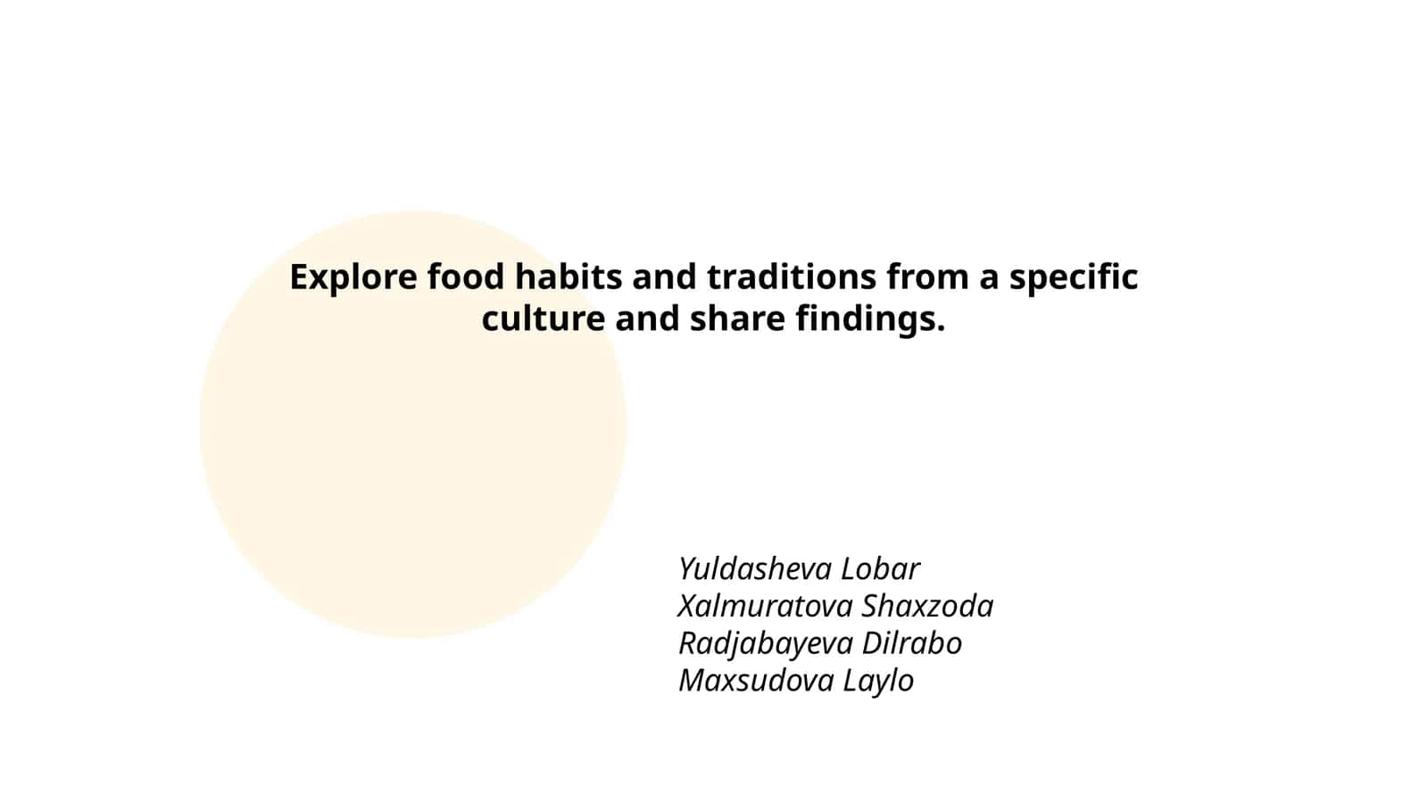 Plan: Traditional Breakfast Foods 1
