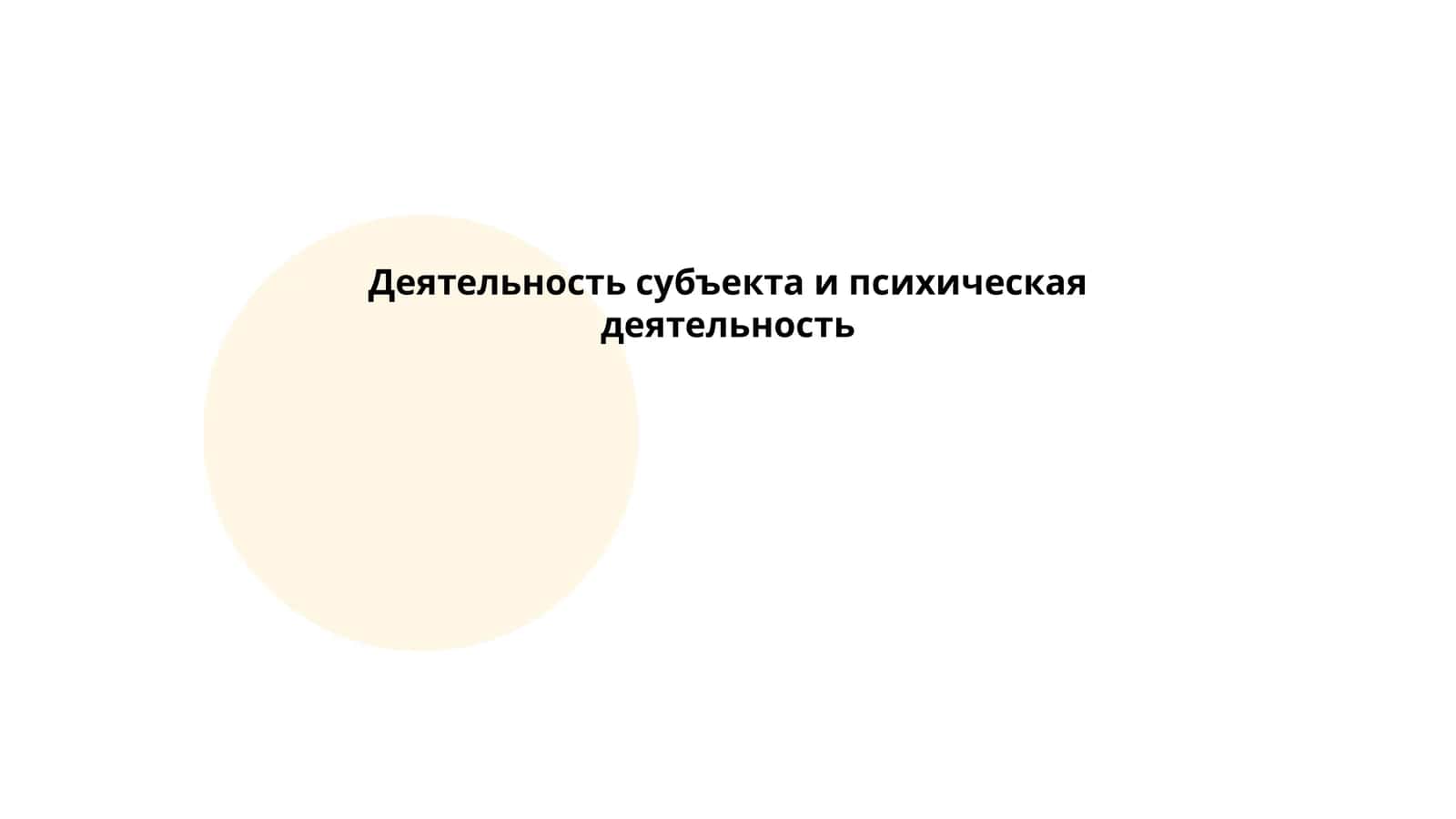 Деятельность субъекта и психическая деятельность 1
