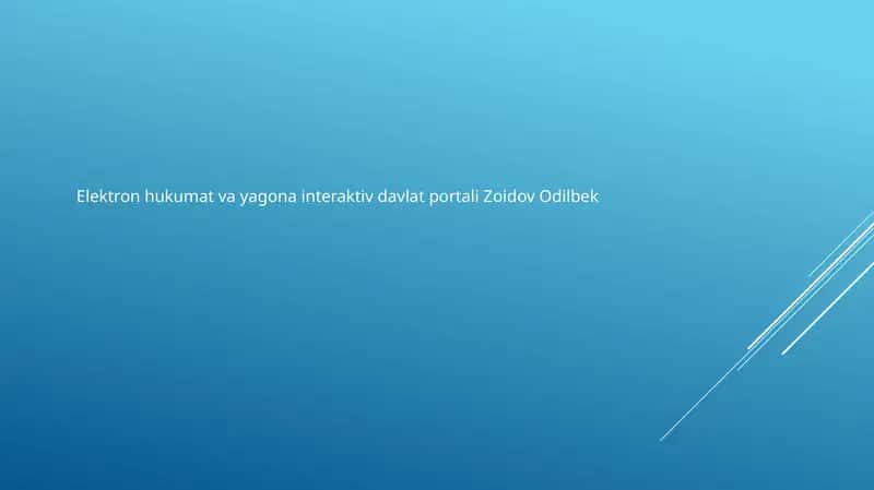 E-hukumat: Ta'rif va Evolyutsiya 1