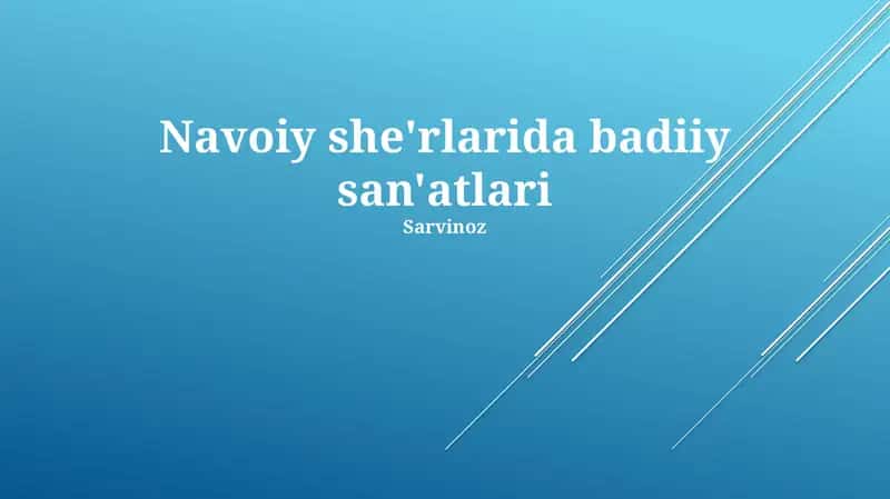 Navoiy she'rlarida badiiy san'atlari 1