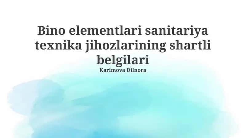 Sanitariya-texnik uskunalar elementlarining shartli belgilari 1