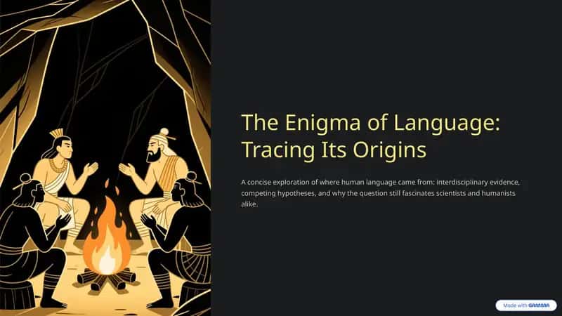 The Enigma of Language: Tracing Its Origins 1