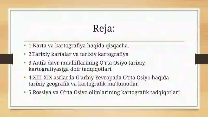 Kartografiya haqida qisqacha