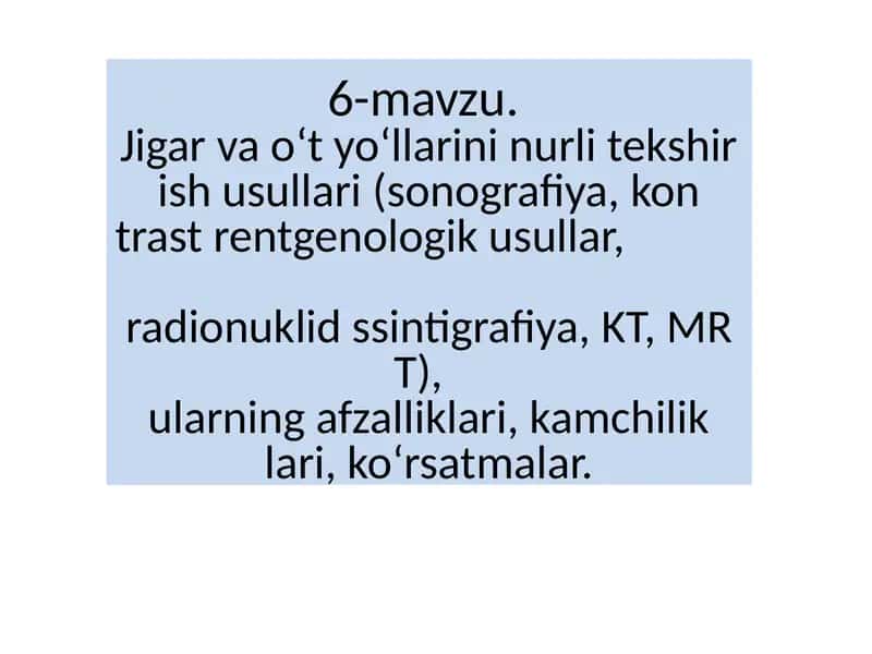 Jigarvao‘tyo‘llarini ultratovush tekshirish 1