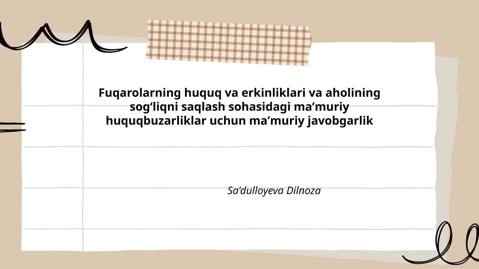 Fuqarolarning sogʻliqni saqlash sohasidagi asosiy huquqlari va erkinliklari 1