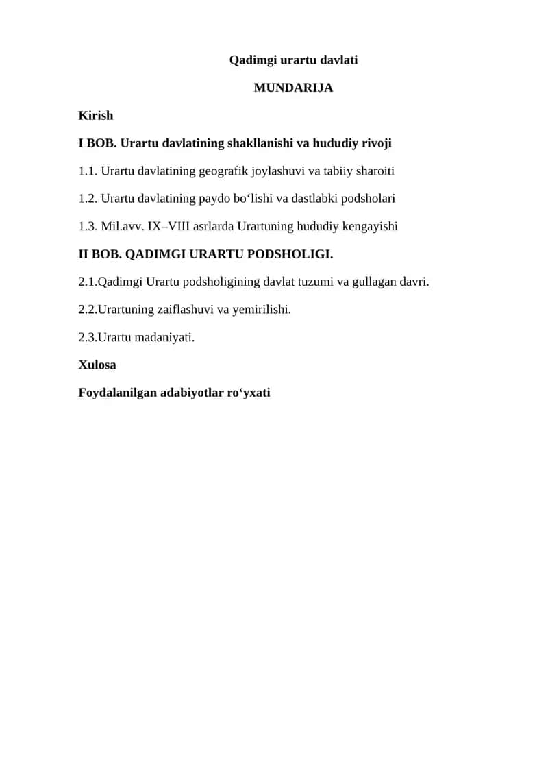 Qadimgi Urartu davlati 1