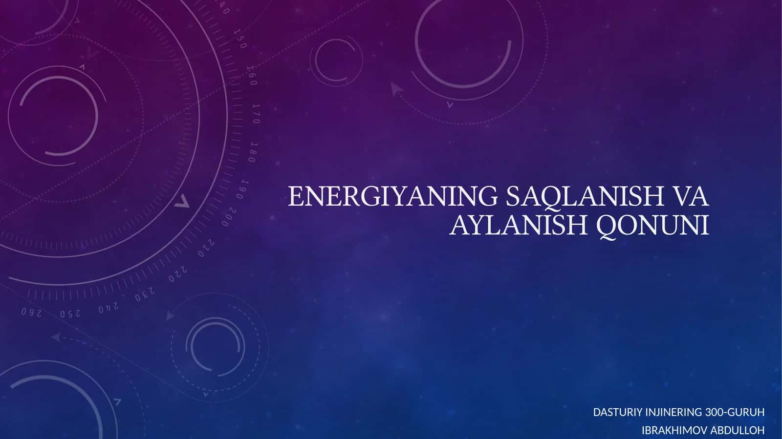mehanikaning saqlanish-vaaylanish qonuni 1