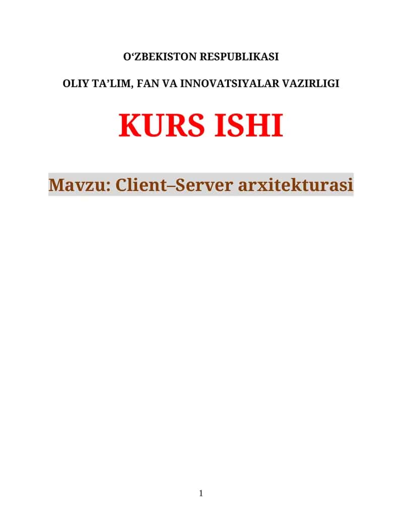 Client–Server arxitekturasi 1