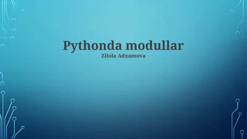 Pythonda modullar 1