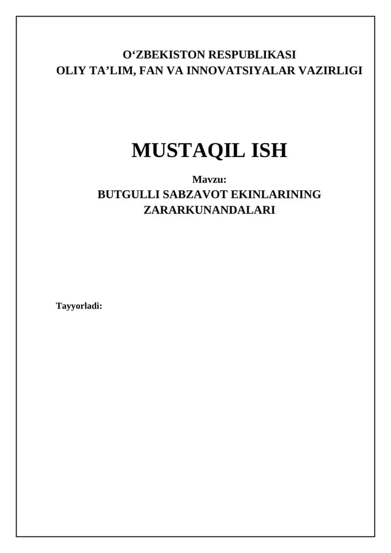 BUTGULLI SABZAVOT EKINLARINING ZARARKUNANDALARI 1