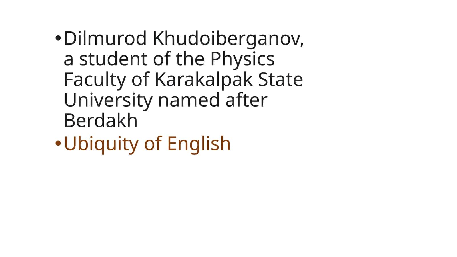 Ubiquity of English 1