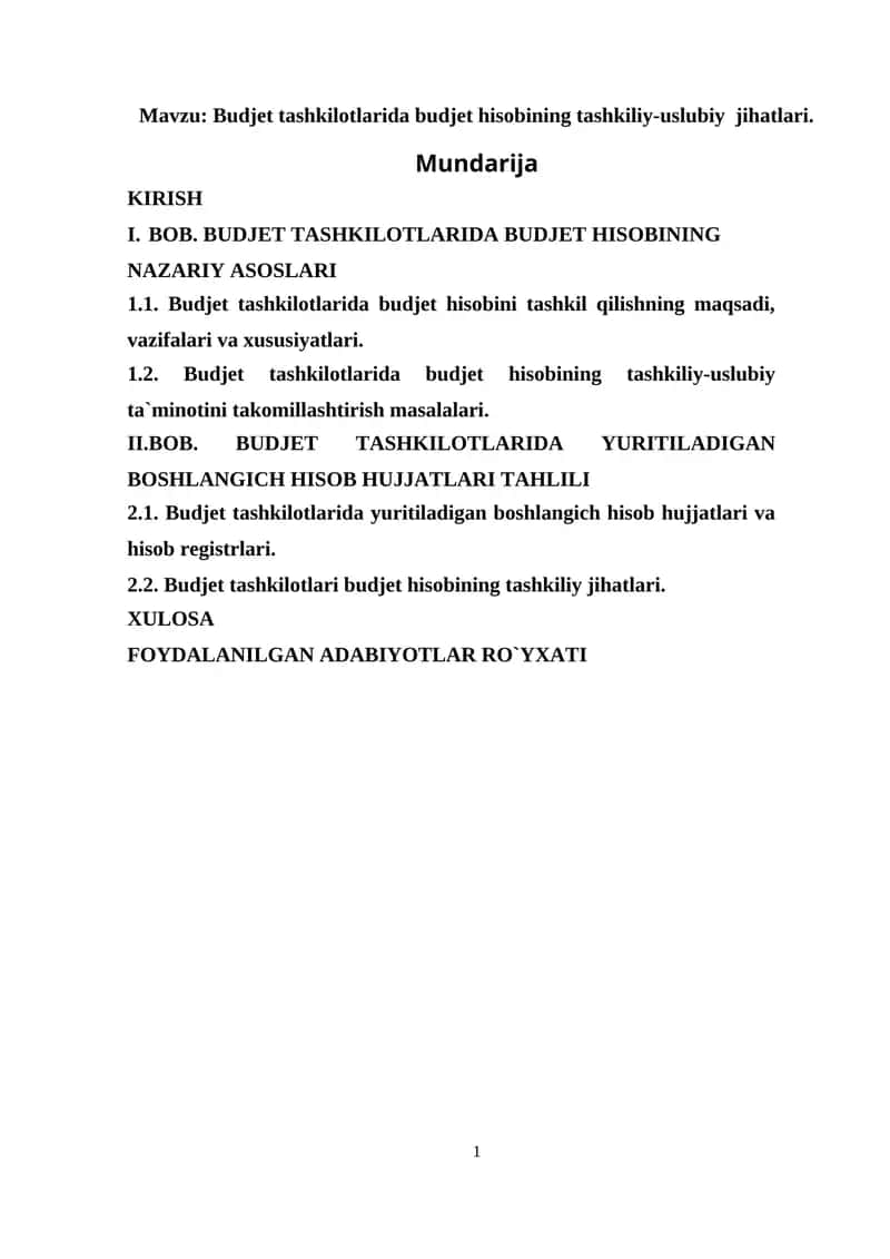 Byudjet hisobi va nazorati 1