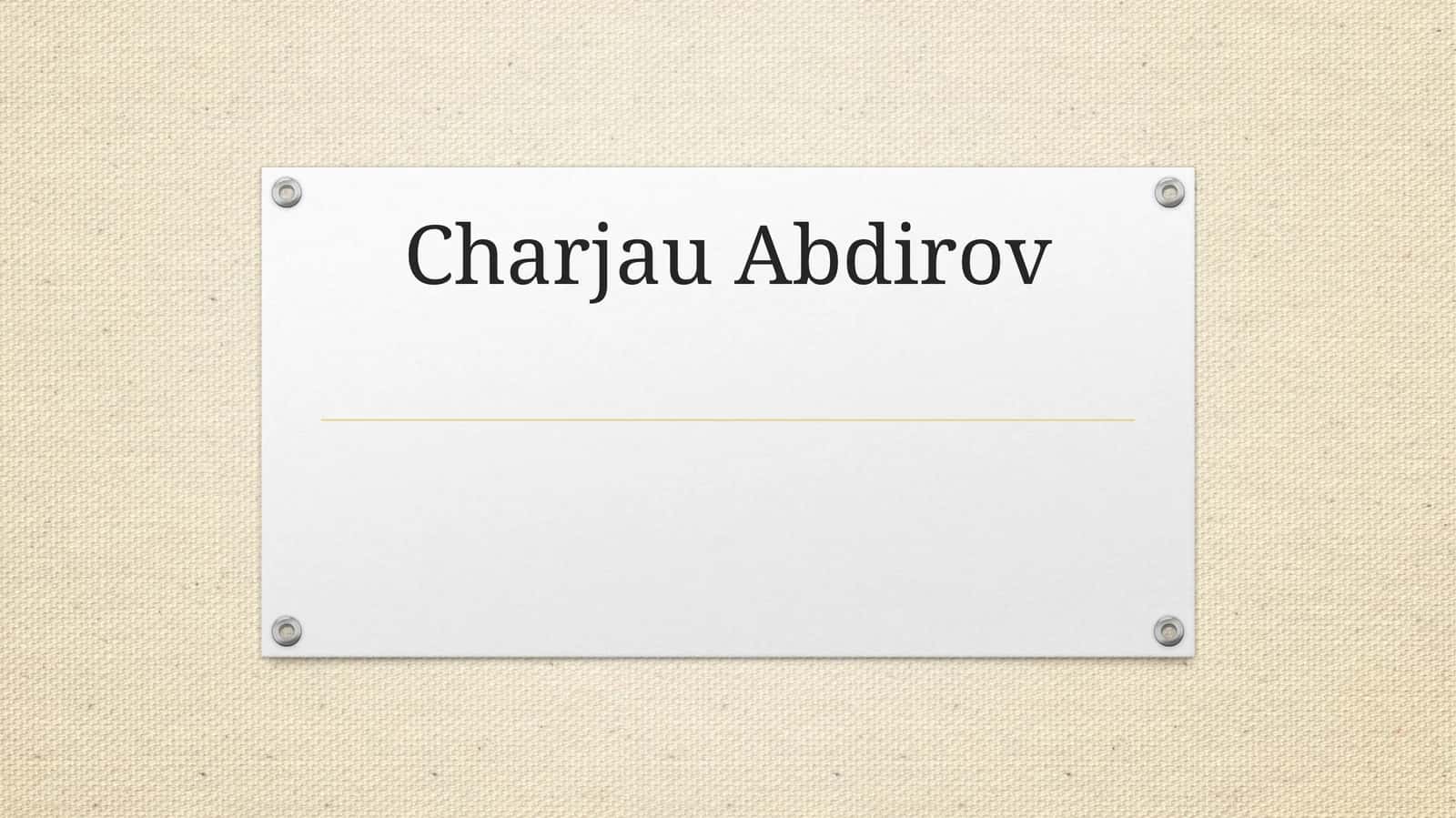 Charjau Abdirov 1