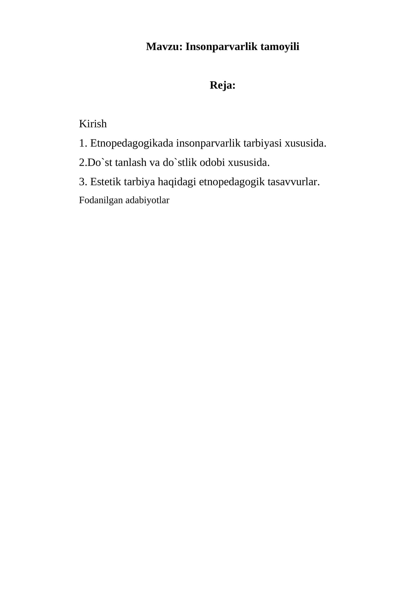Insonparvarlik tamoyili 1