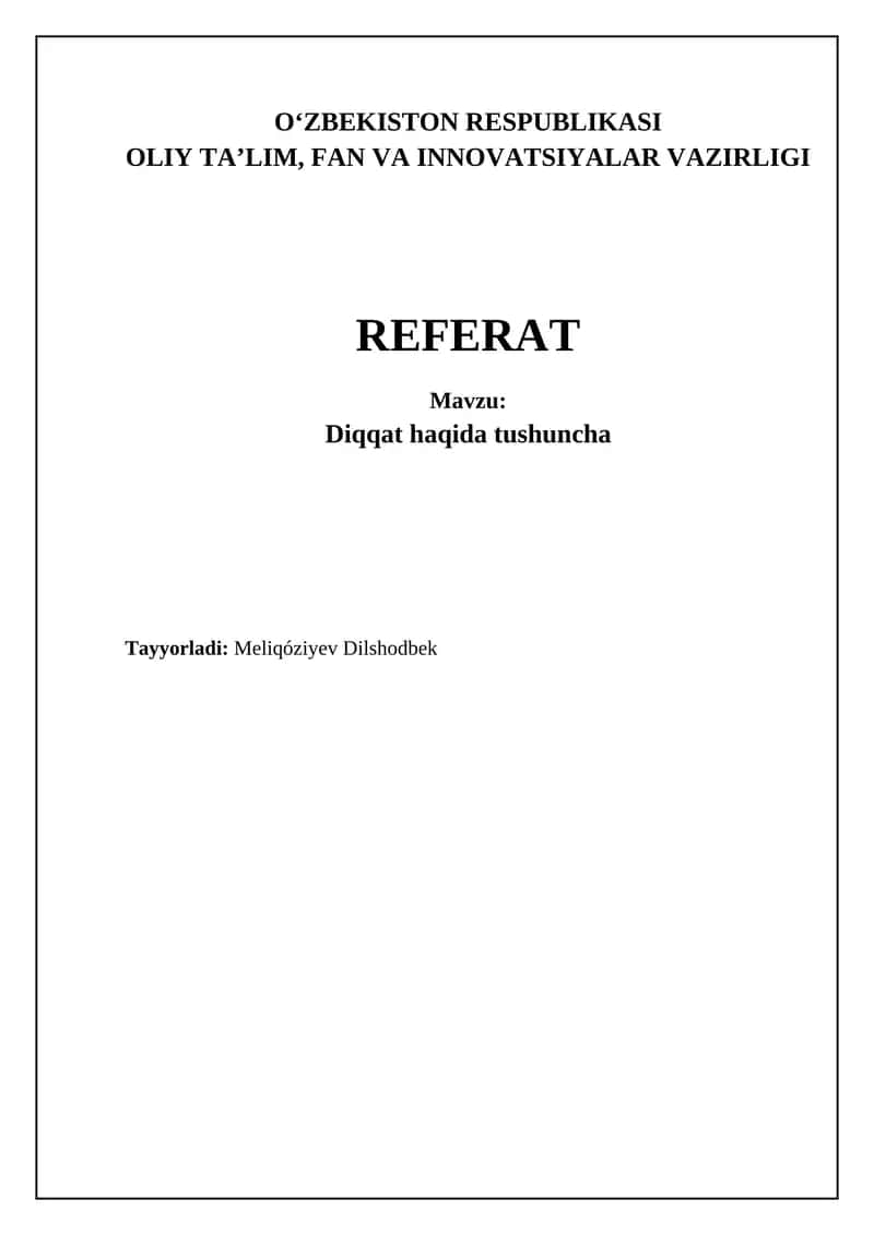 Diqqat: Ta'rif, Turlari va Neyrofiziologiyasi 1