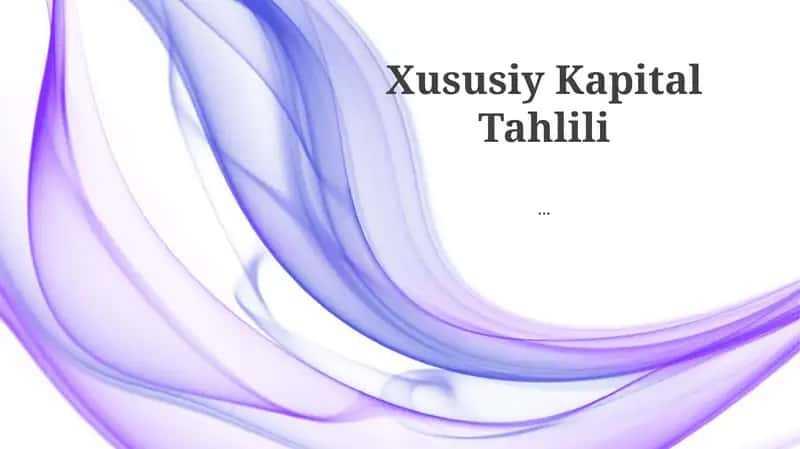 Xususiy Kapital Tahlili 1