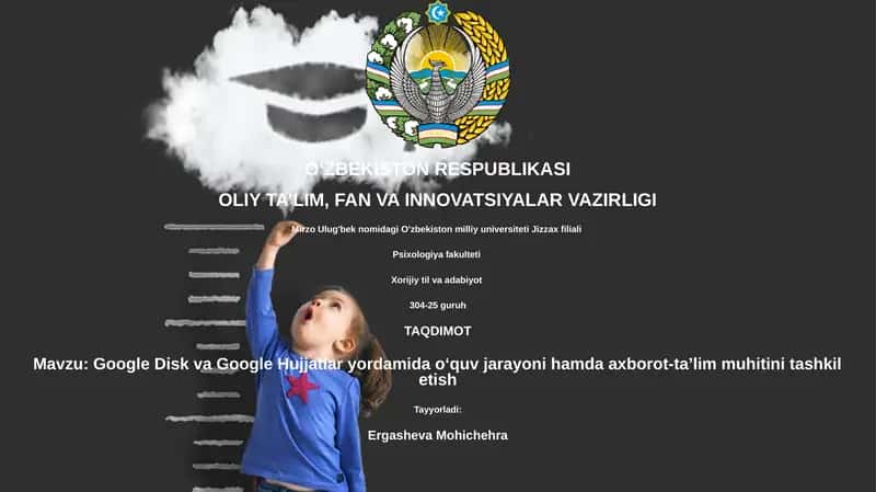 Google Disk va Google Hujjatlar yordamida o‘quv jarayoni hamda axborot-ta’lim muhitini tashkil etish 1
