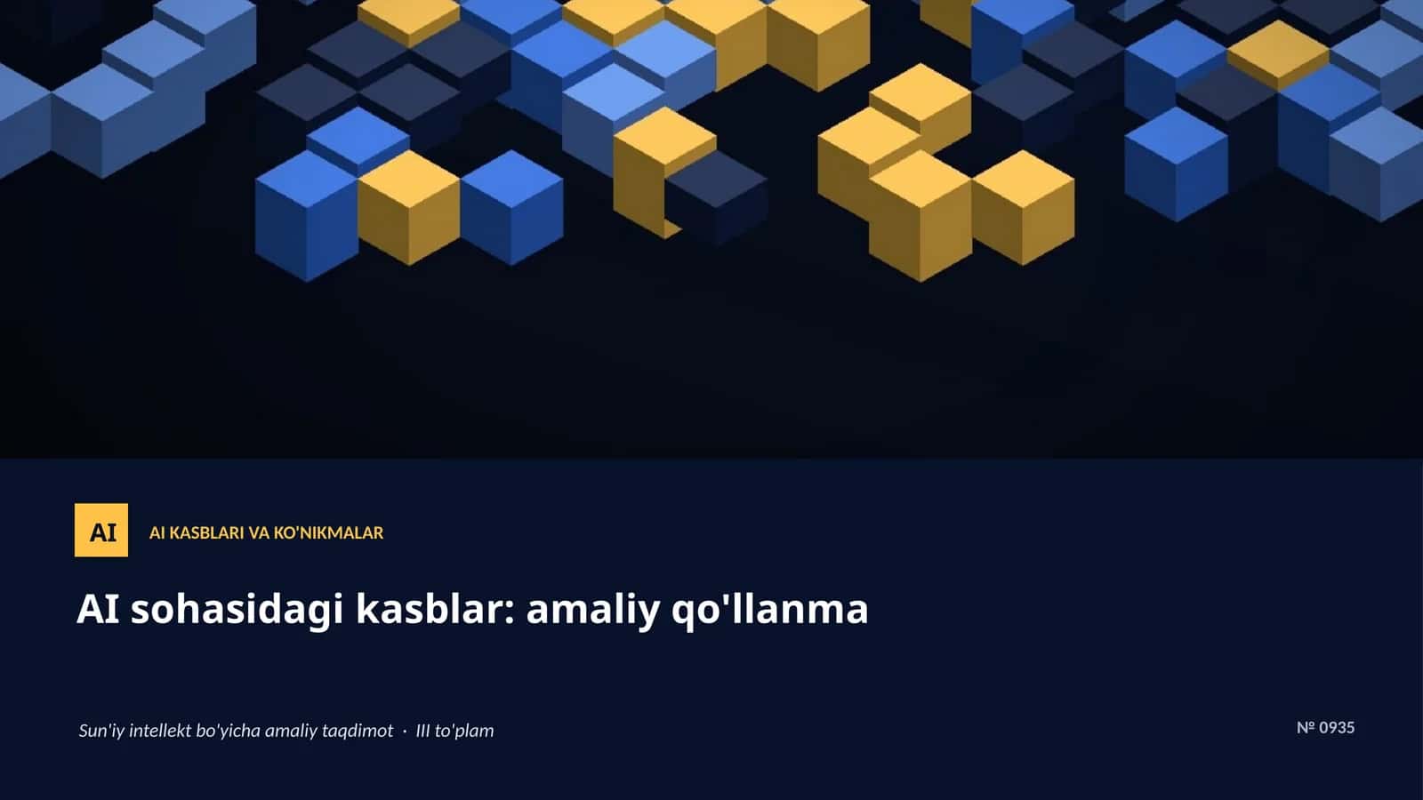 AI KASBLARI VA KO'NIKMALAR 1