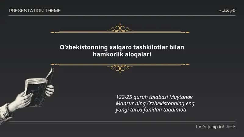 O‘zbekistonning eng yangi tarixi fanidan taqdimoti 1