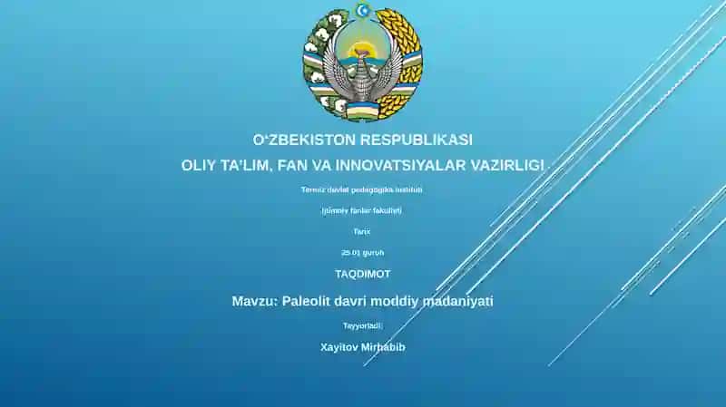 Paleolit davri moddiy madaniyati