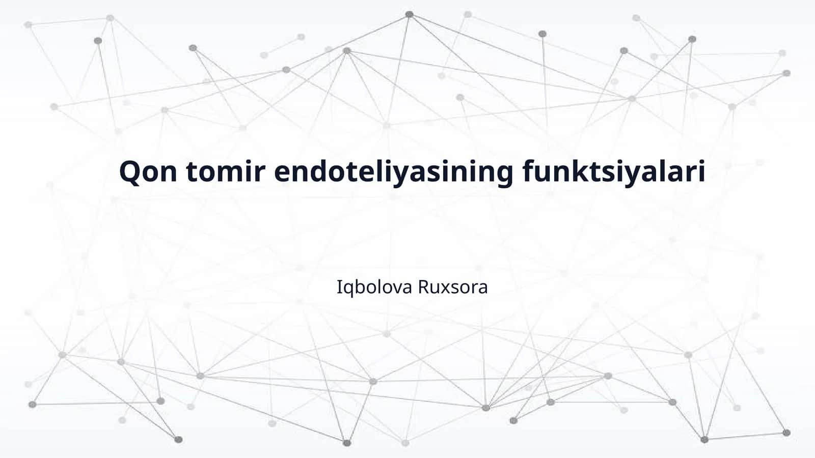 Qon tomir endoteliyasining funktsiyalari 1