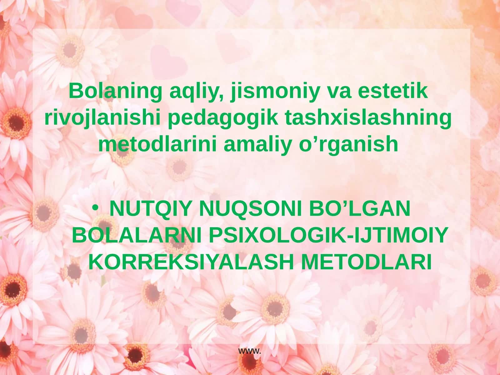 Nutqiy nuqsoni bo’lgan bolalarni psixologik-ijtimoiy korrеksiya 1
