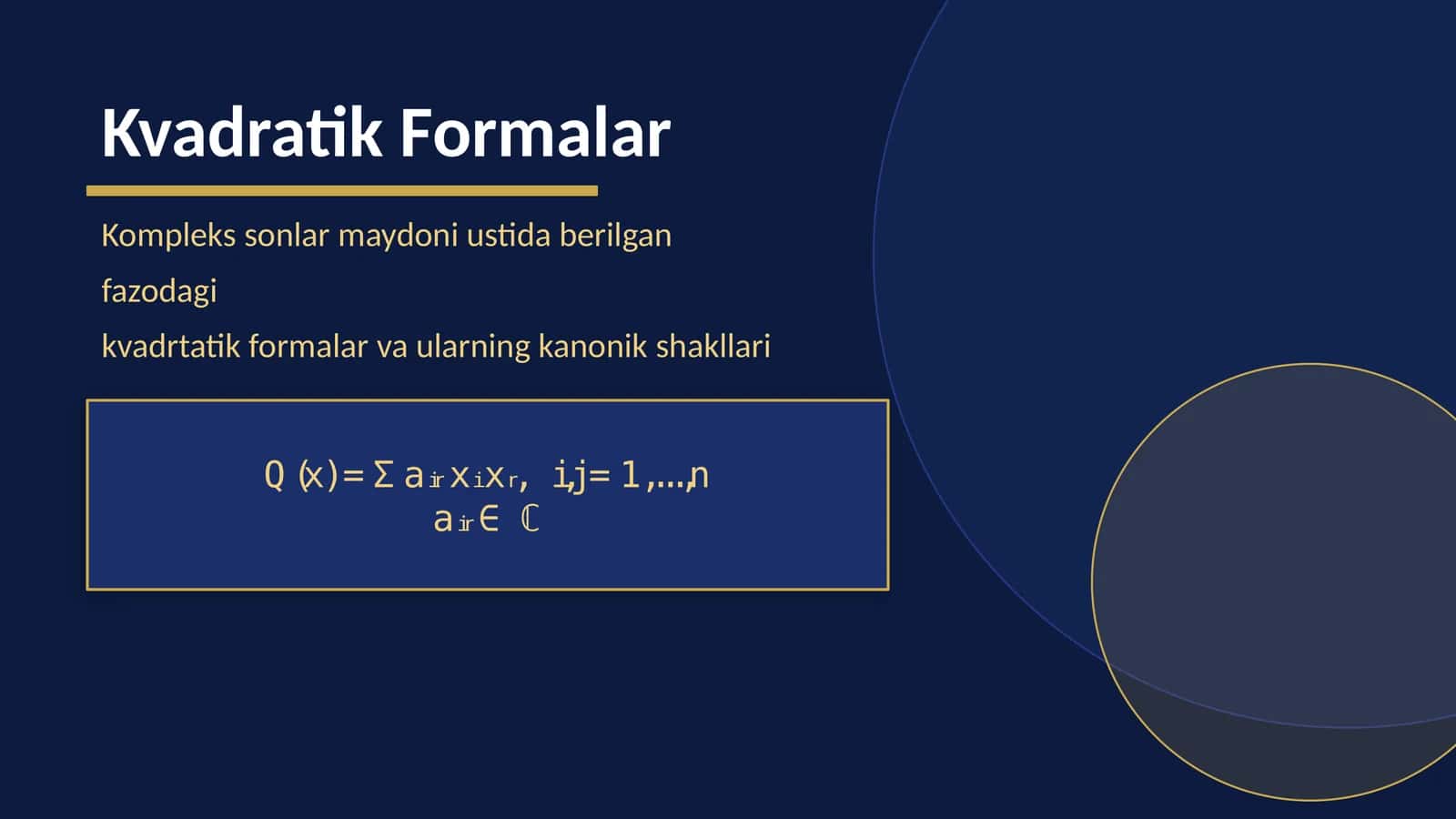 Kvadratik Formalar 1